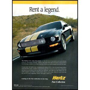 2006 Ford Shelby GT-H Mustang Hertz Rent a Car Vintage Print Ad Wall Art Photo
